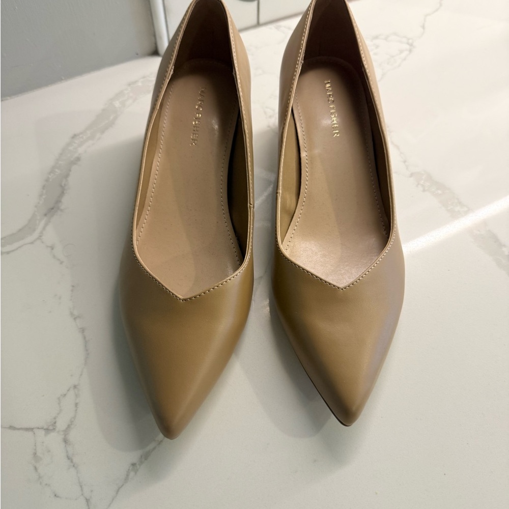 Marc Fisher Tan Pointed Toe Heels